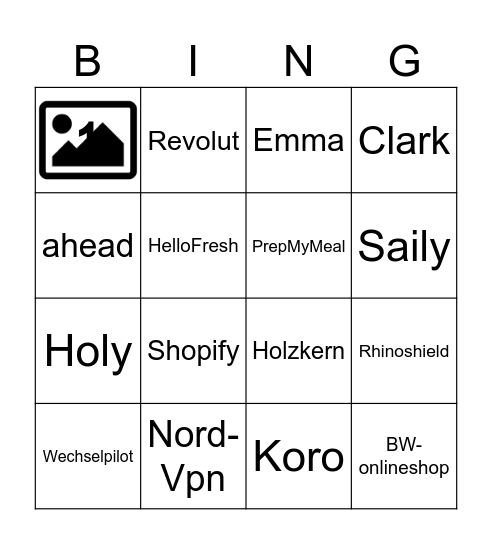 Manhunt Bingo Card