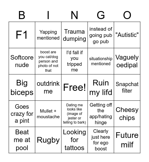 Hinge bingo Card