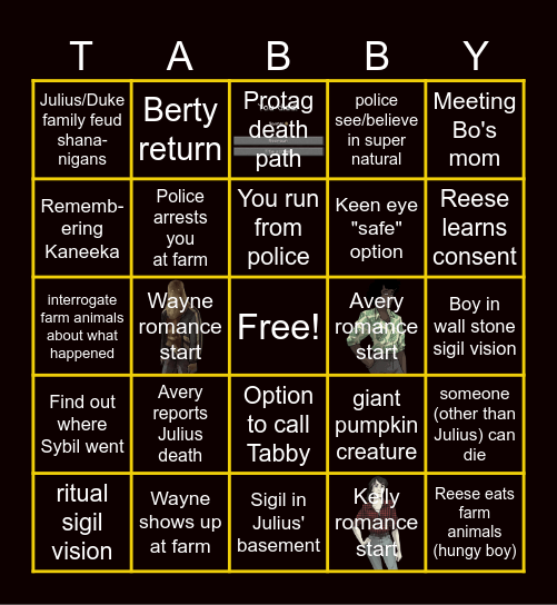 Scarlet hollow Chapter 5.2!!! Bingo Card