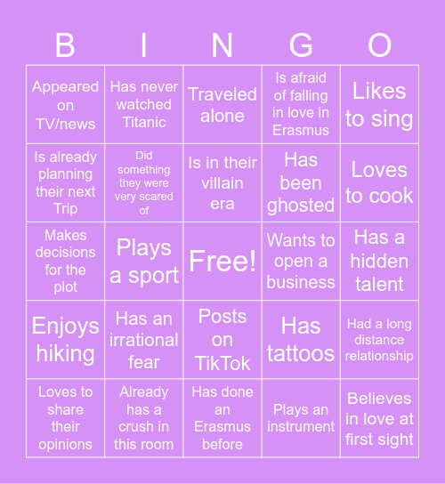 FIND SOMEONE WHO... Bingo Card