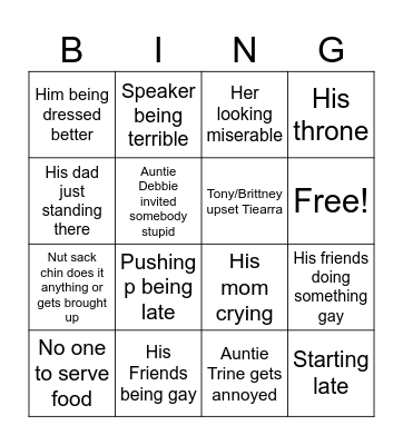 Baby shower Bingo Card