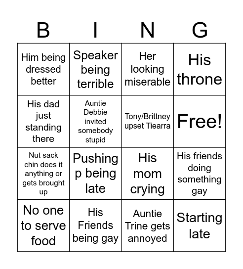 Baby shower Bingo Card