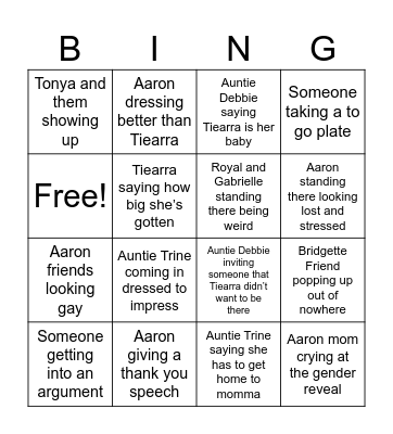 Baby Baby Bingo Card