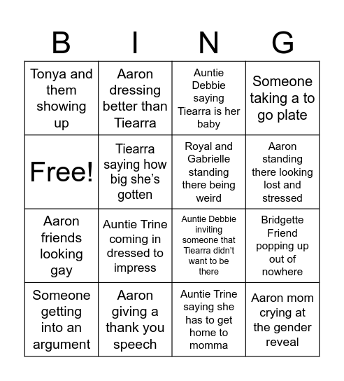 Baby Baby Bingo Card