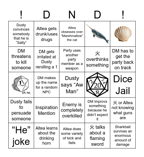 DND Bingo Card