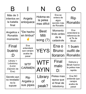 Library of ruina (final) Bingo Card