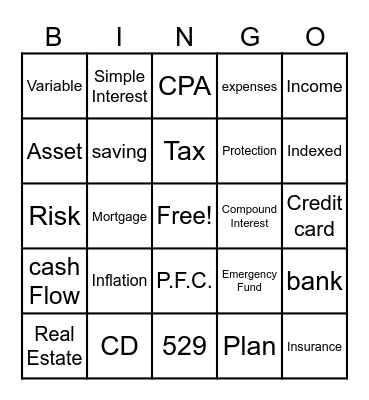 Teens' Money Camp Bingo Card