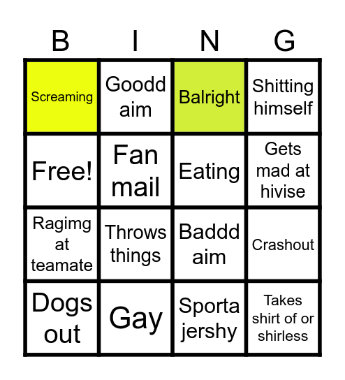 Jyxie Bingo Card
