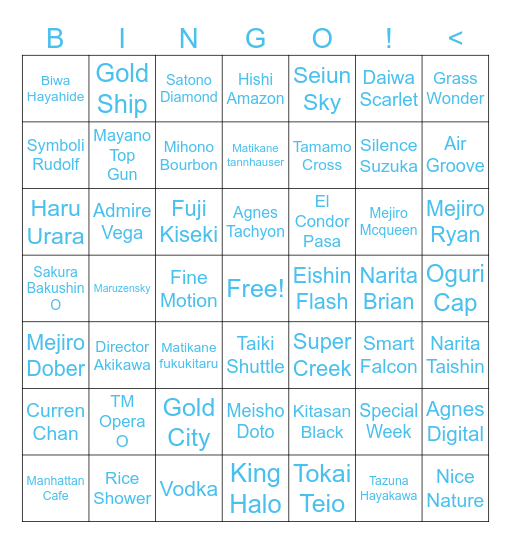 Wplace Uma Bingo [EASY MODE] Bingo Card