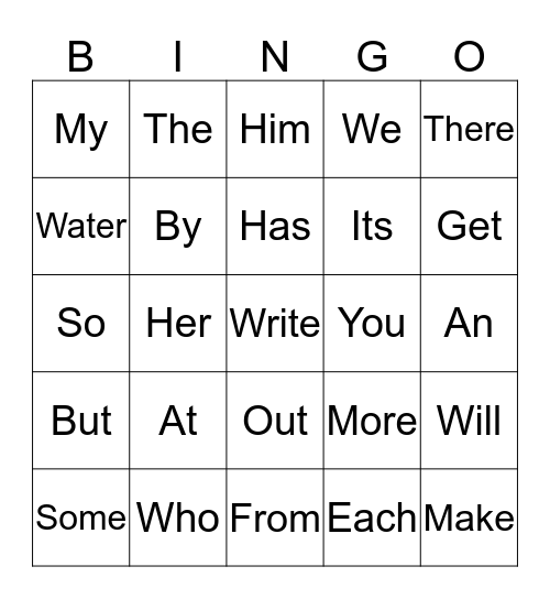 BINGO Card