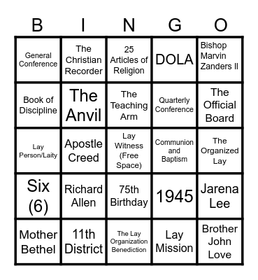"The Teaching Arm " Bingo Card