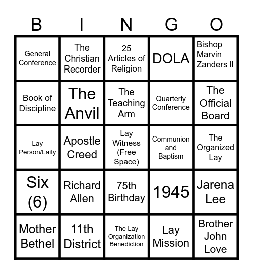 "The Teaching Arm " Bingo Card