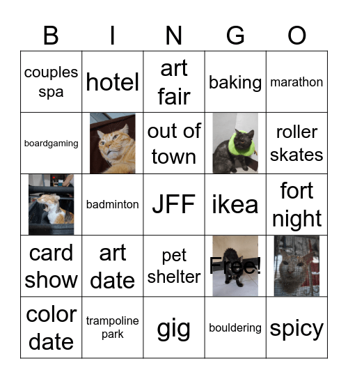 date bingo 2026 Bingo Card