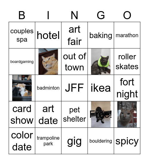 date bingo 2026 Bingo Card