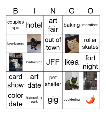 date bingo 2026 Bingo Card