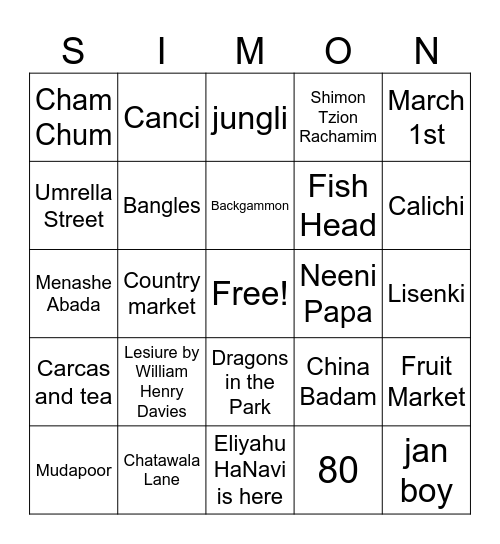 Happy Birthday Bingo Card