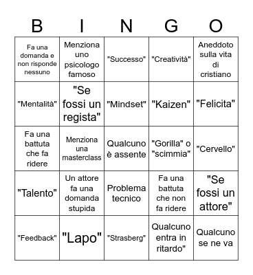 Mental training BINGO Card