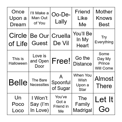 Disney Bingo - HARD Edition Bingo Card