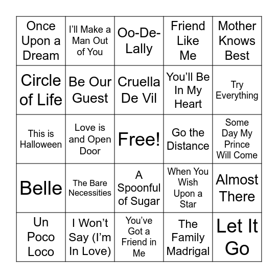 Disney Bingo - HARD Edition Bingo Card