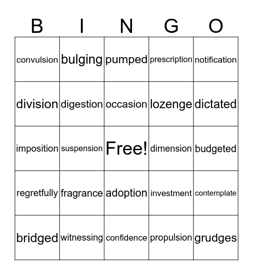 Step 7.4 Bingo Card