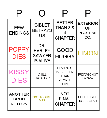 POPPY PLAYTIME CHAPTER 5 Bingo Card