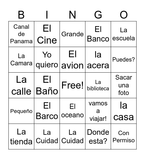 Vamos a Explorar Bingo Card