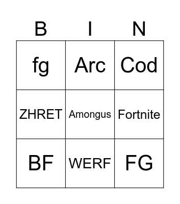 Bingoooo Bingo Card