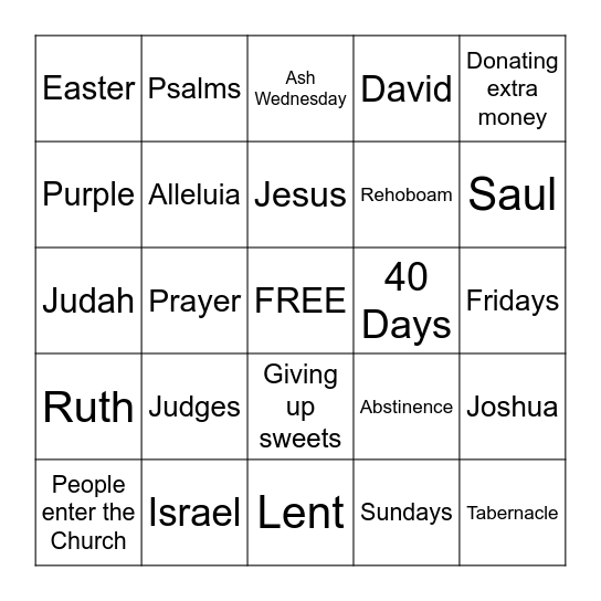 Lent Bingo Card