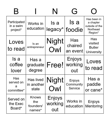 HZS Bingo Card