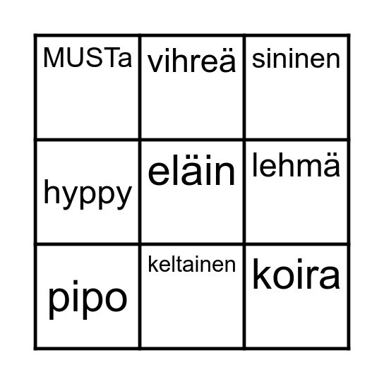 Bingokortti 1 Bingo Card