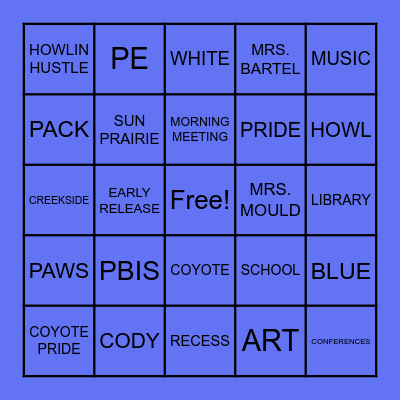 Creekside Bingo! Bingo Card