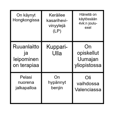 Bingokortti 1 Bingo Card