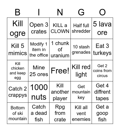 animal company 63186 Bingo Card