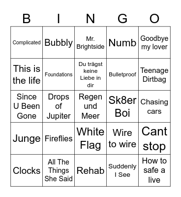 2000er Bingo Card