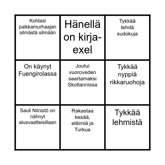Bingokortti 2 Bingo Card
