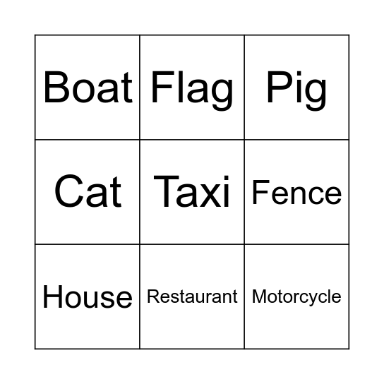 Road Trip Bingo Card