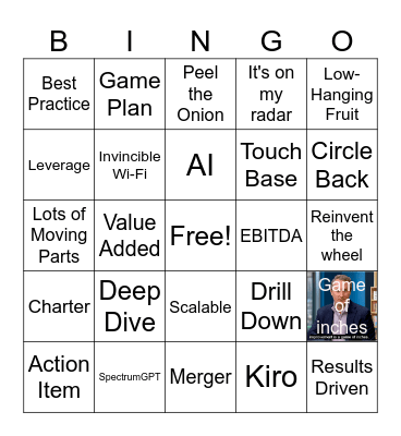 Corporate Jargon Bingo Card