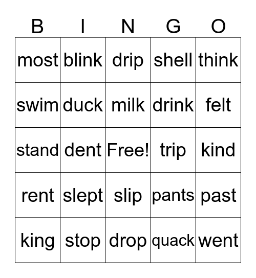 Blend BINGO Card