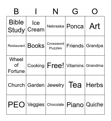 Grandma's 90th Birthday BINGO Card
