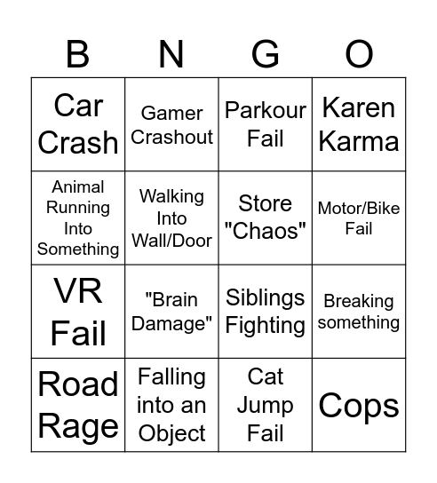 Try Not To Laugh - Bingo E.D Bingo Card