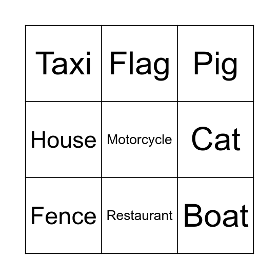 Road Trip Bingo Card