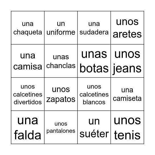 Quién lleva...Yo llevo Bingo Card