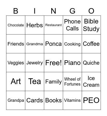 Grandma's 90th Birthday BINGO Card