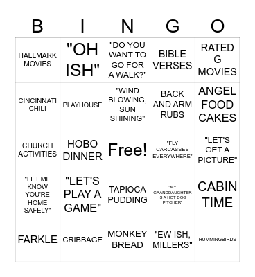 ~MOM~GRANDMA~GREAT GRANDMA~ Bingo Card