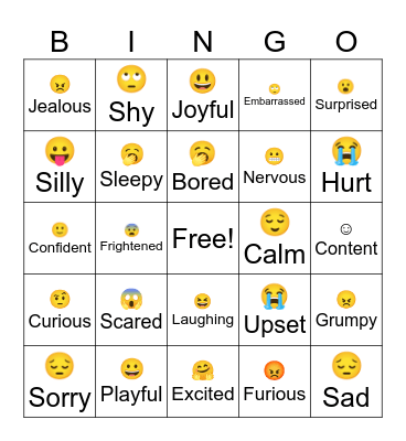 My Feelings Bingo Card