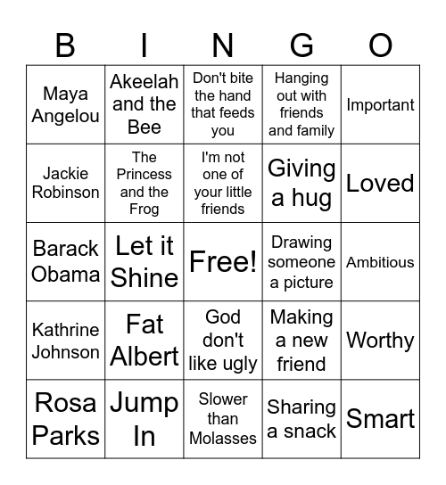 Love and History Bingo Card