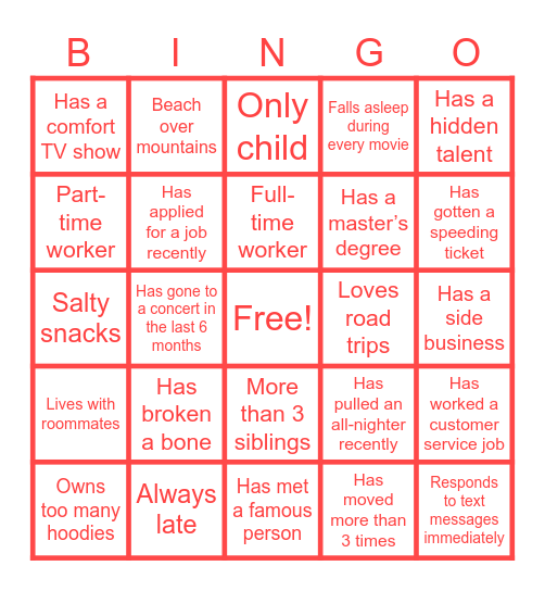Palentine's Day YA Bingo Card