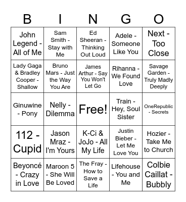Round 3 - Millennials in Love Bingo Card
