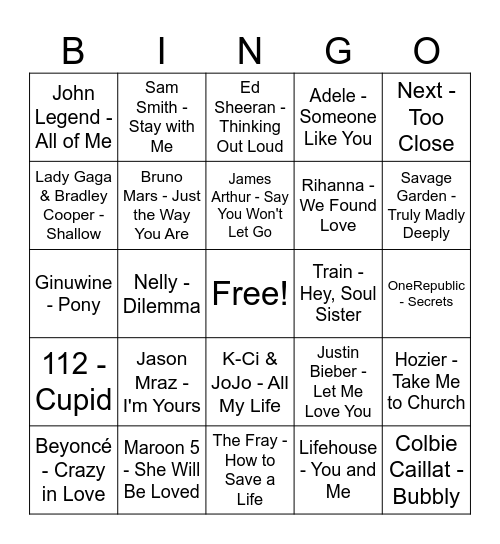 Round 3 - Millennials in Love Bingo Card