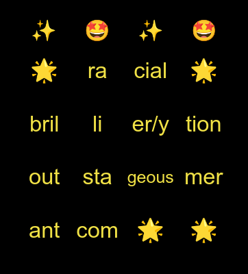 star bingo Card